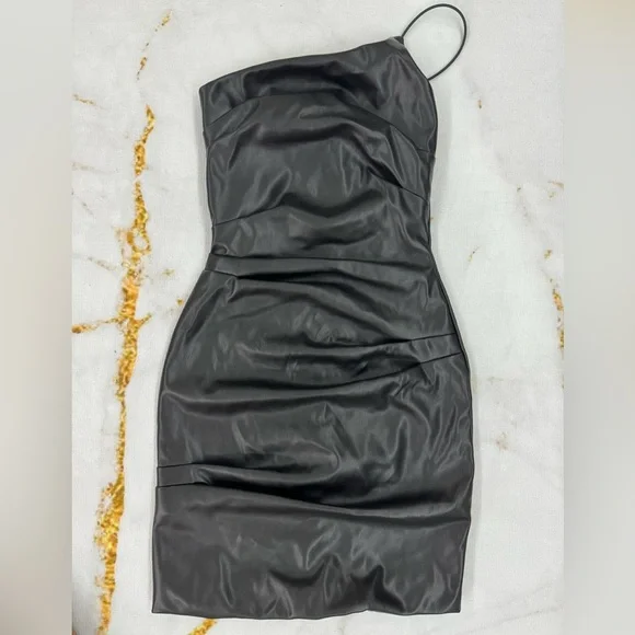 Nookie | Dresses | Nookie Rhea Faux Leather One Shoulder Mini Dress In  Matte Black | Poshmark